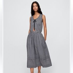 DOEN X Gap Black and White Midi Gingham Skirt